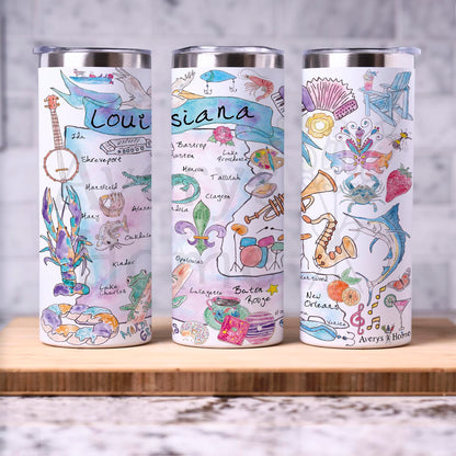 Louisiana Map 20 oz Tumbler