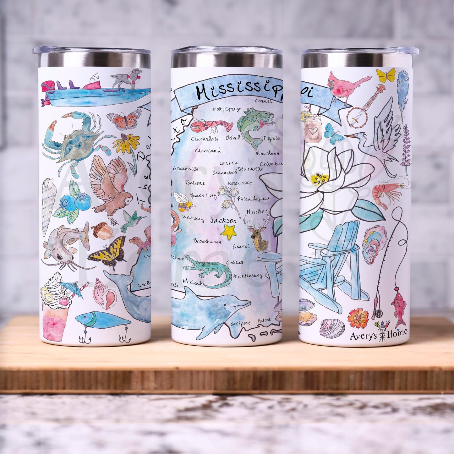 Mississippi Map 20 oz Tumbler