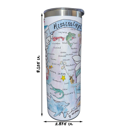 Mississippi Map 20 oz Tumbler
