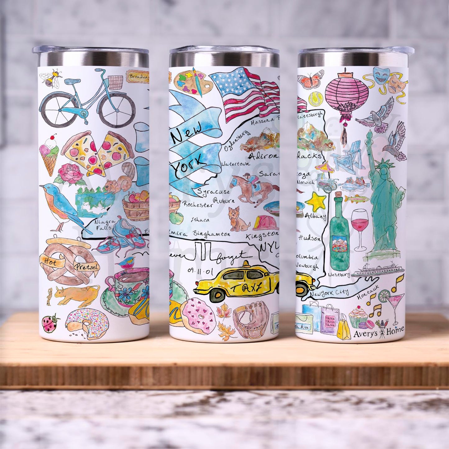 New York Map  20 oz Tumbler