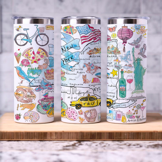 New York Map  20 oz Tumbler