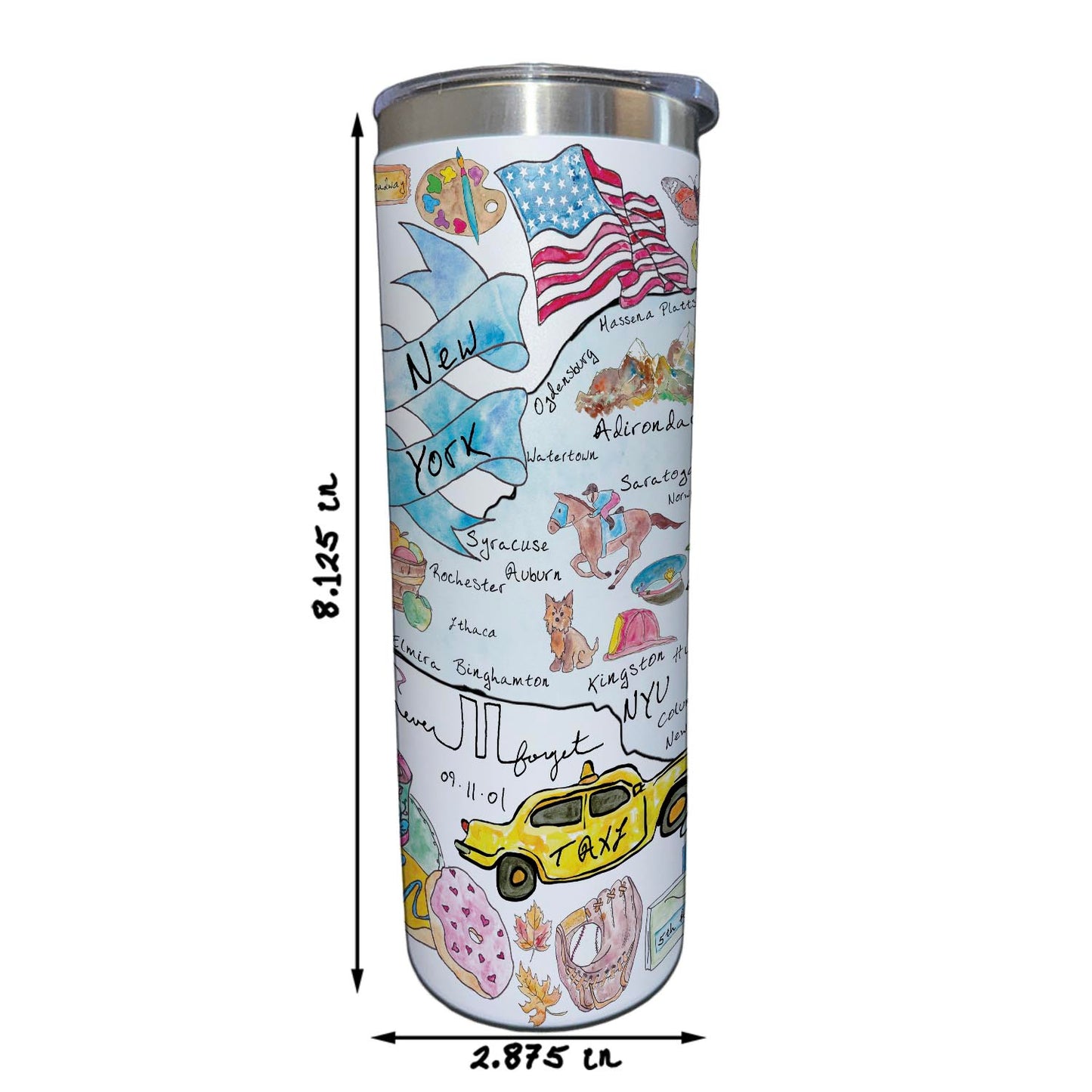 New York Map  20 oz Tumbler