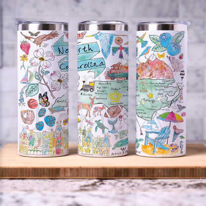 North Carolina Map 20 oz Tumbler