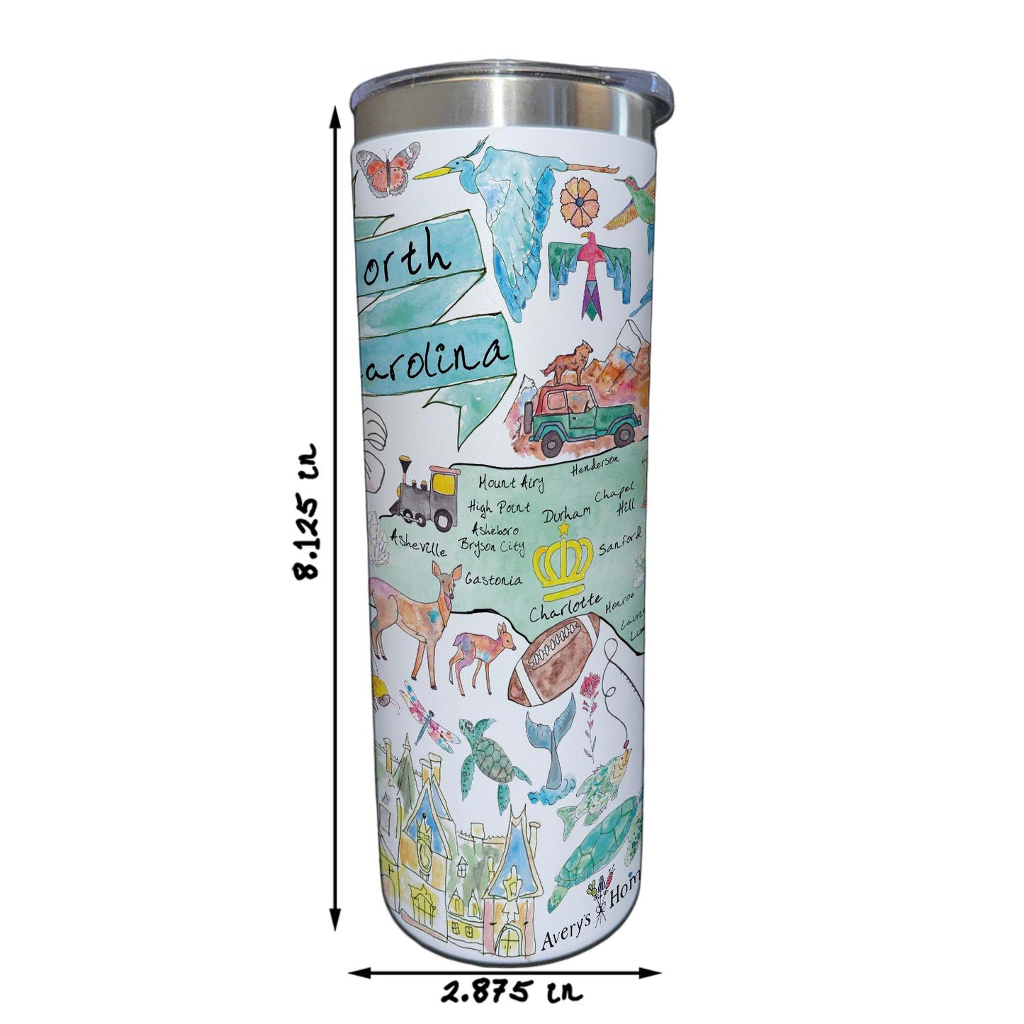 North Carolina Map 20 oz Tumbler