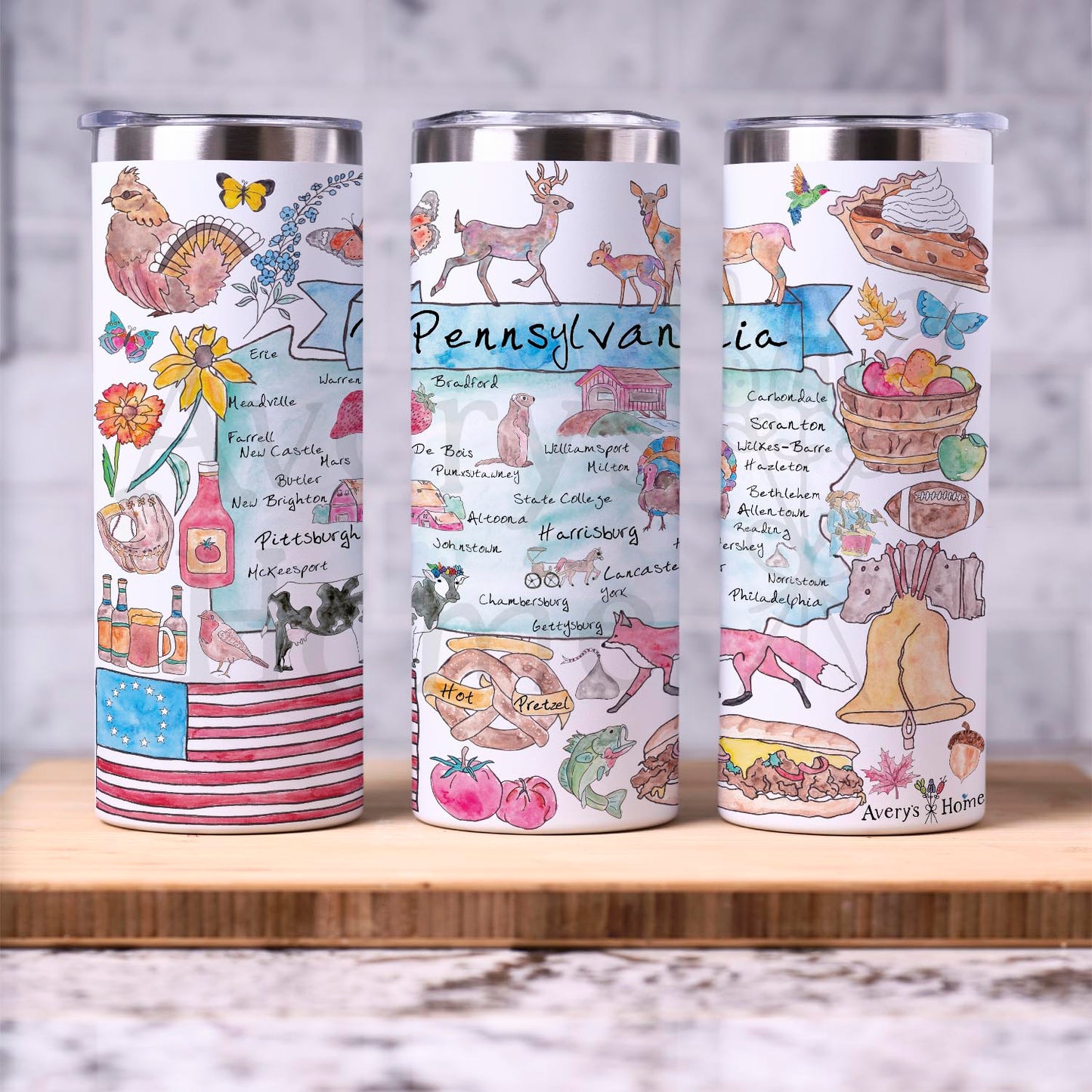 Pennsylvania Map 20 oz Tumbler