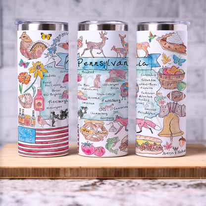 Pennsylvania Map 20 oz Tumbler