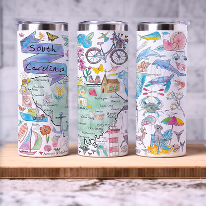 South Carolina Map 20 oz Tumbler