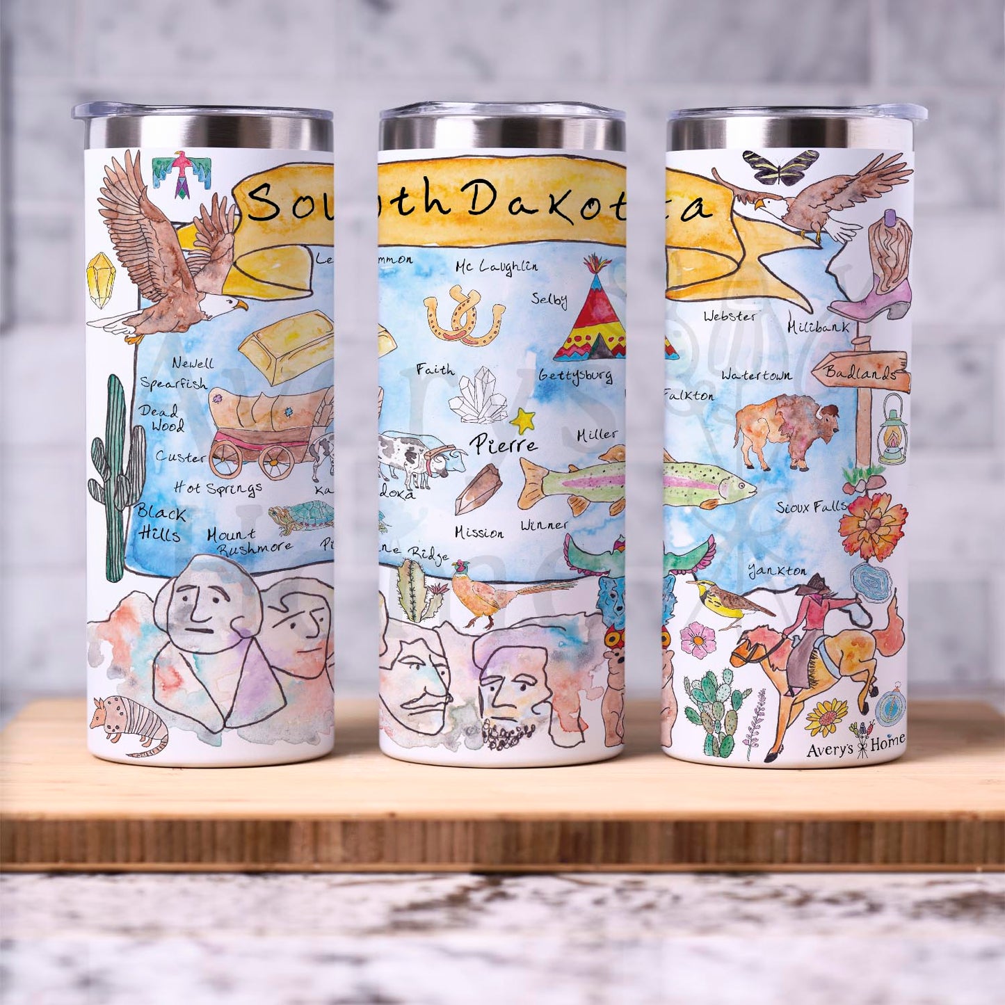 South Dakota Map  20 oz Tumbler