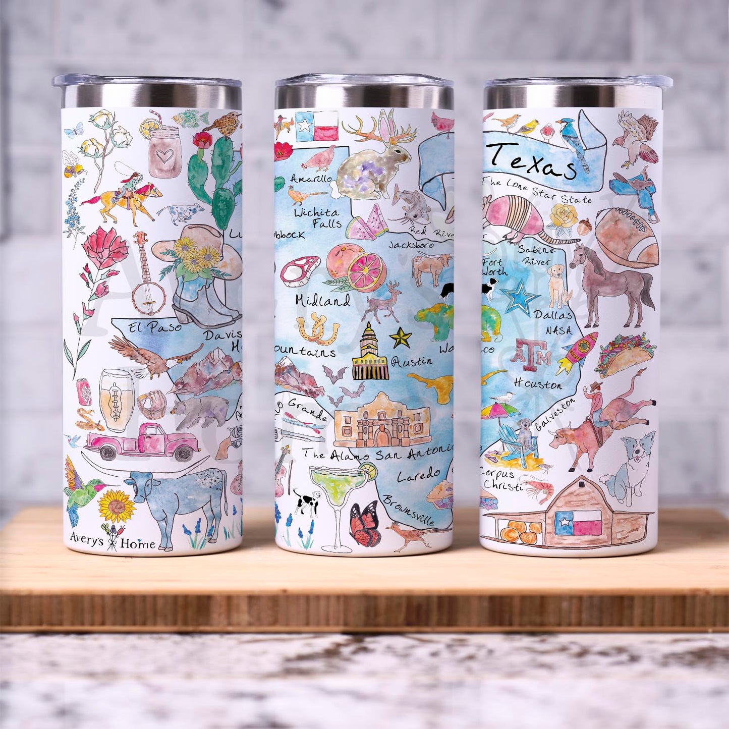 Texas Map 20 oz Tumbler