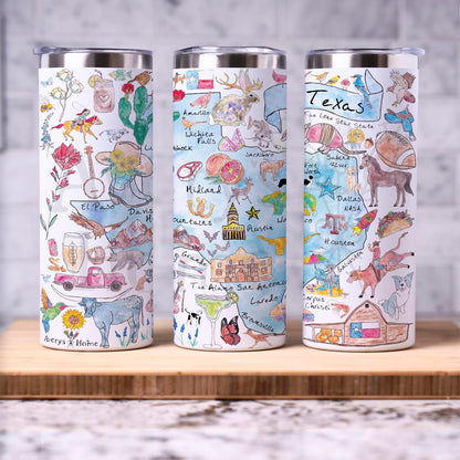 Texas Map 20 oz Tumbler