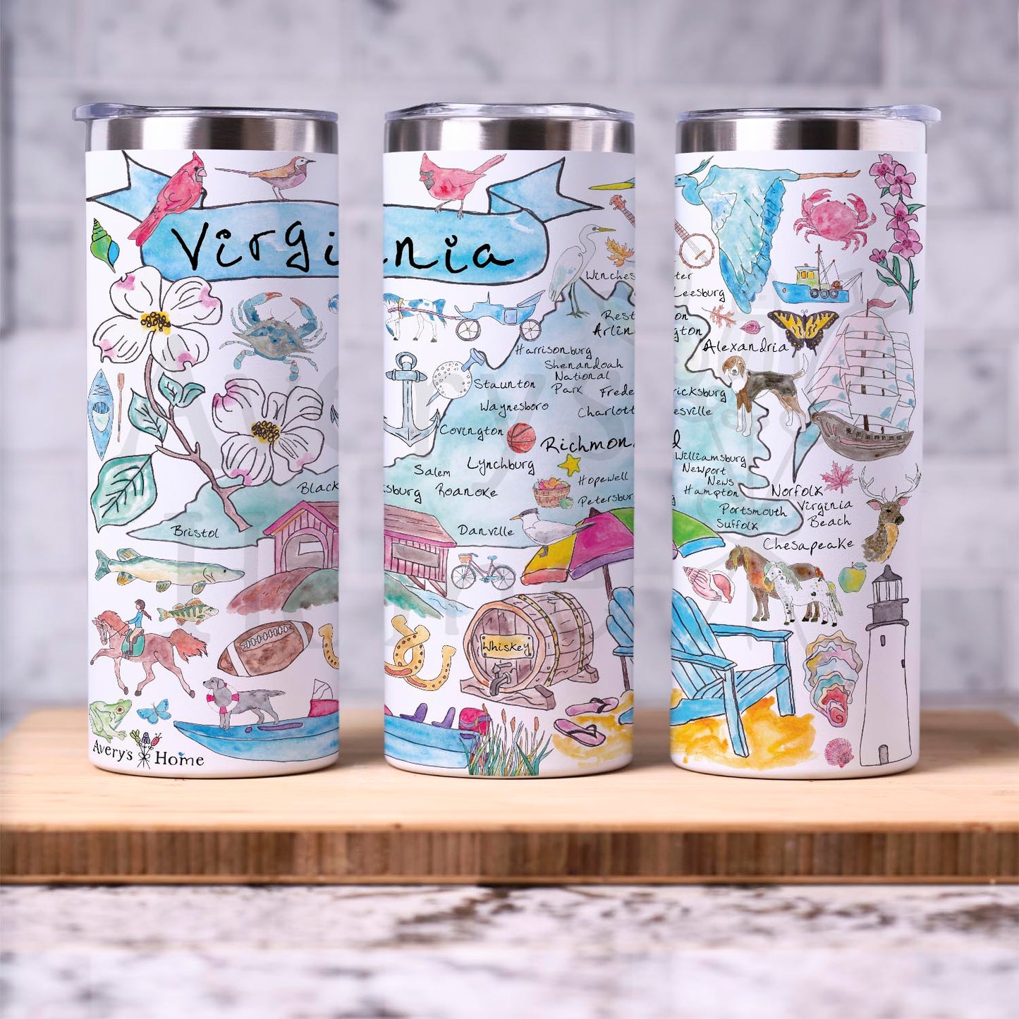 Virginia Map 20 oz Tumbler
