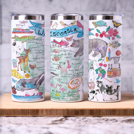 Wisconsin Map 20 oz Tumbler