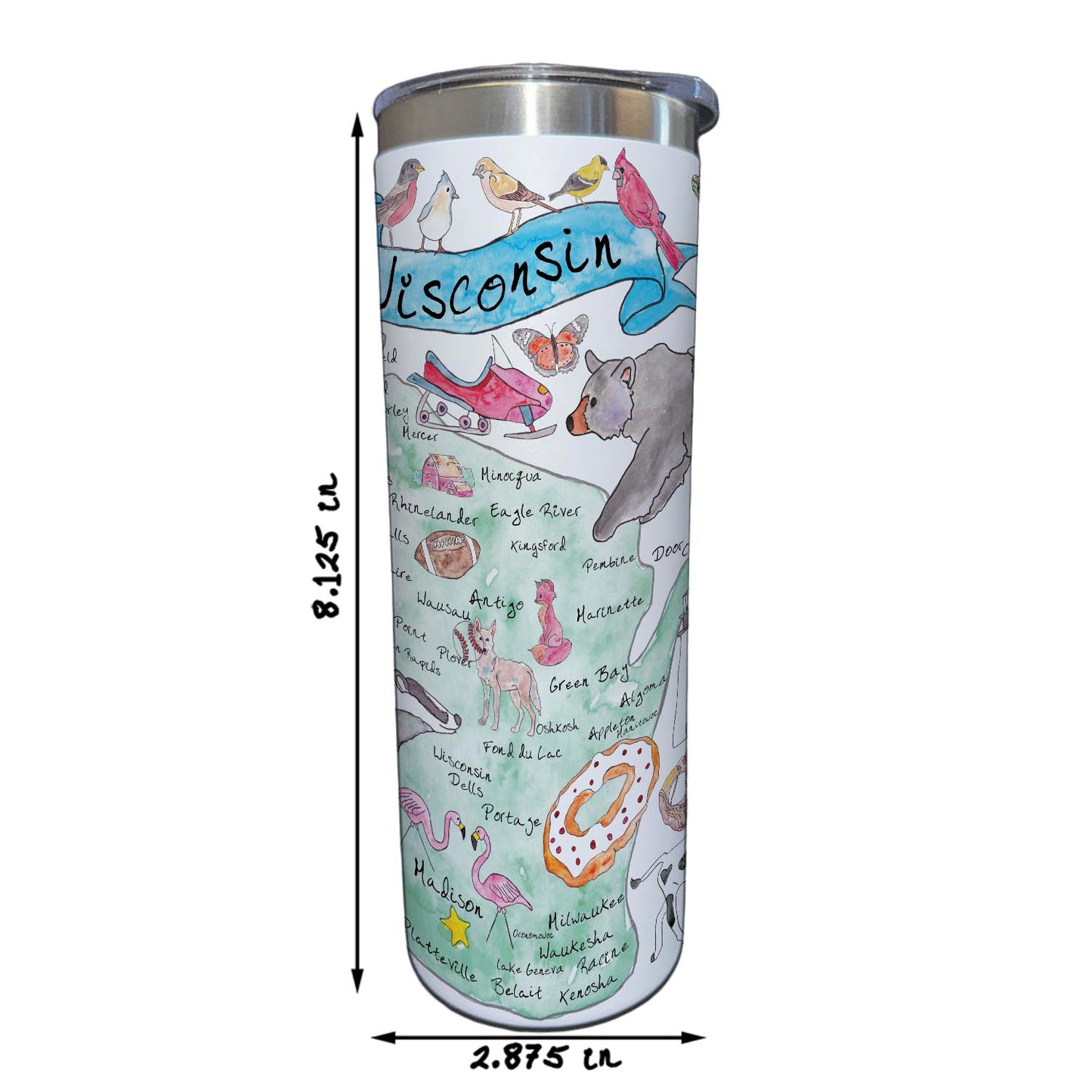 Wisconsin Map 20 oz Tumbler