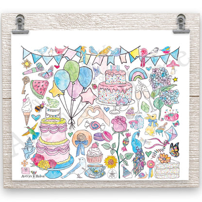 Happy Birthday Cake & Balloons 20 oz Tumbler