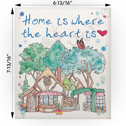 Home Is Where the Heart Is Swedish Cloth