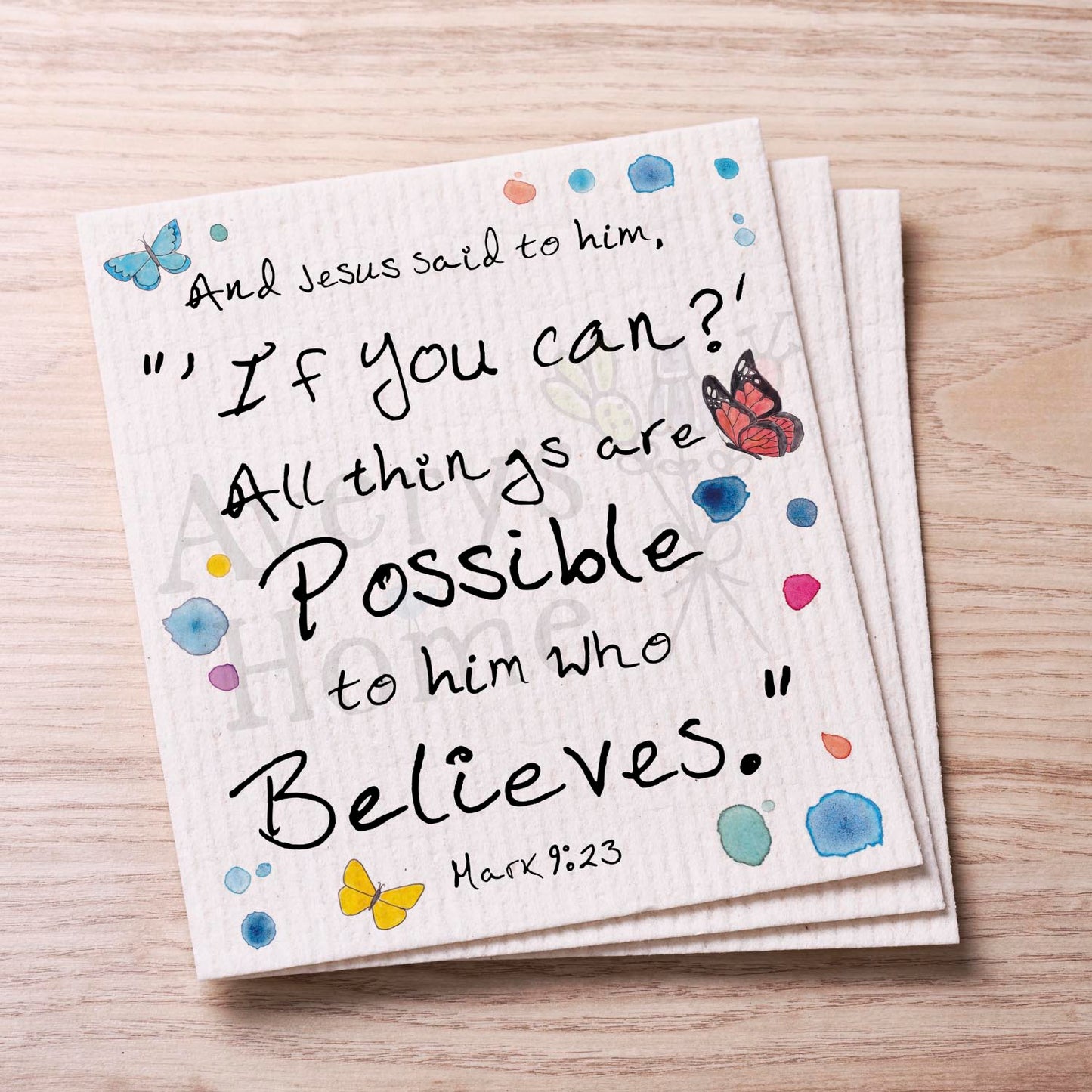 All Things Are Possible Swedish Cloth