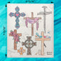 Christian Crosses Watercolor Swedish Dishcloth