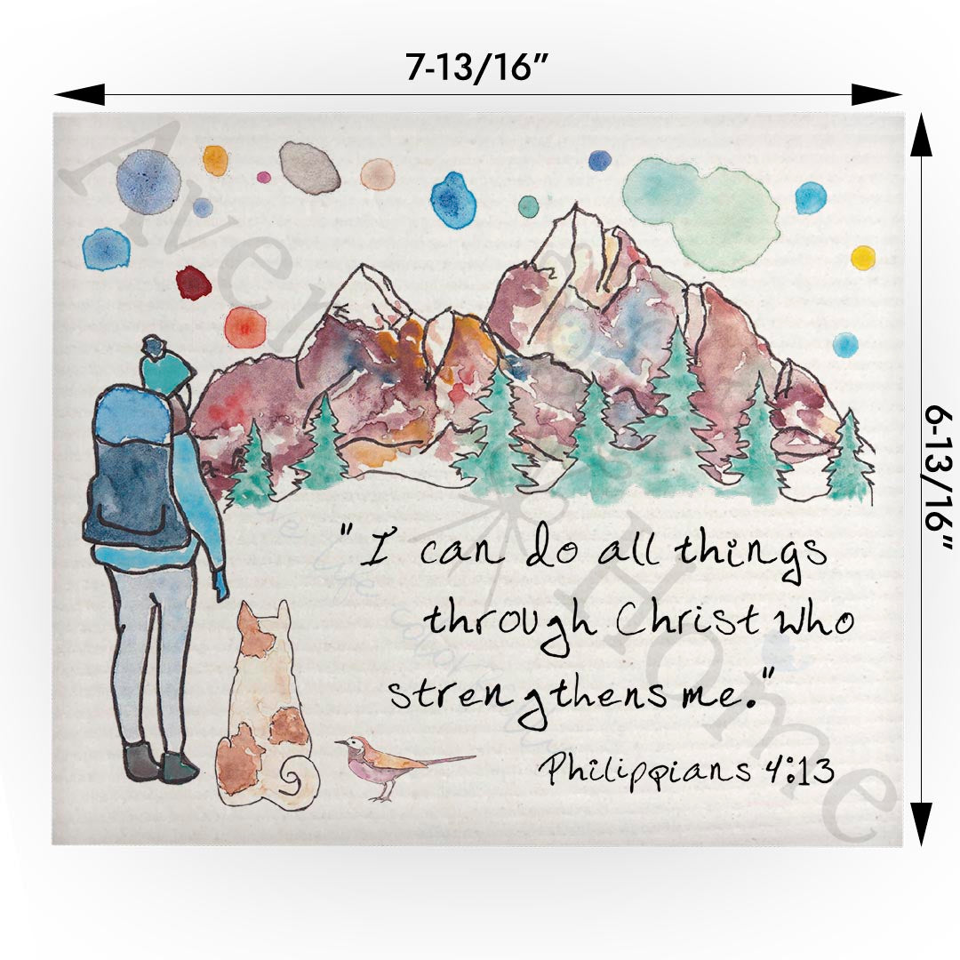 All Things Through Christ Swedish Cloth