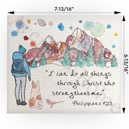 All Things Through Christ Swedish Cloth
