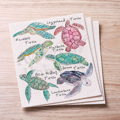 Sea Turtle Species Swedish Cloth