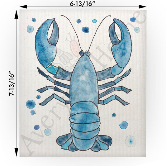 Navy Blue Lobster Swedish Cloth
