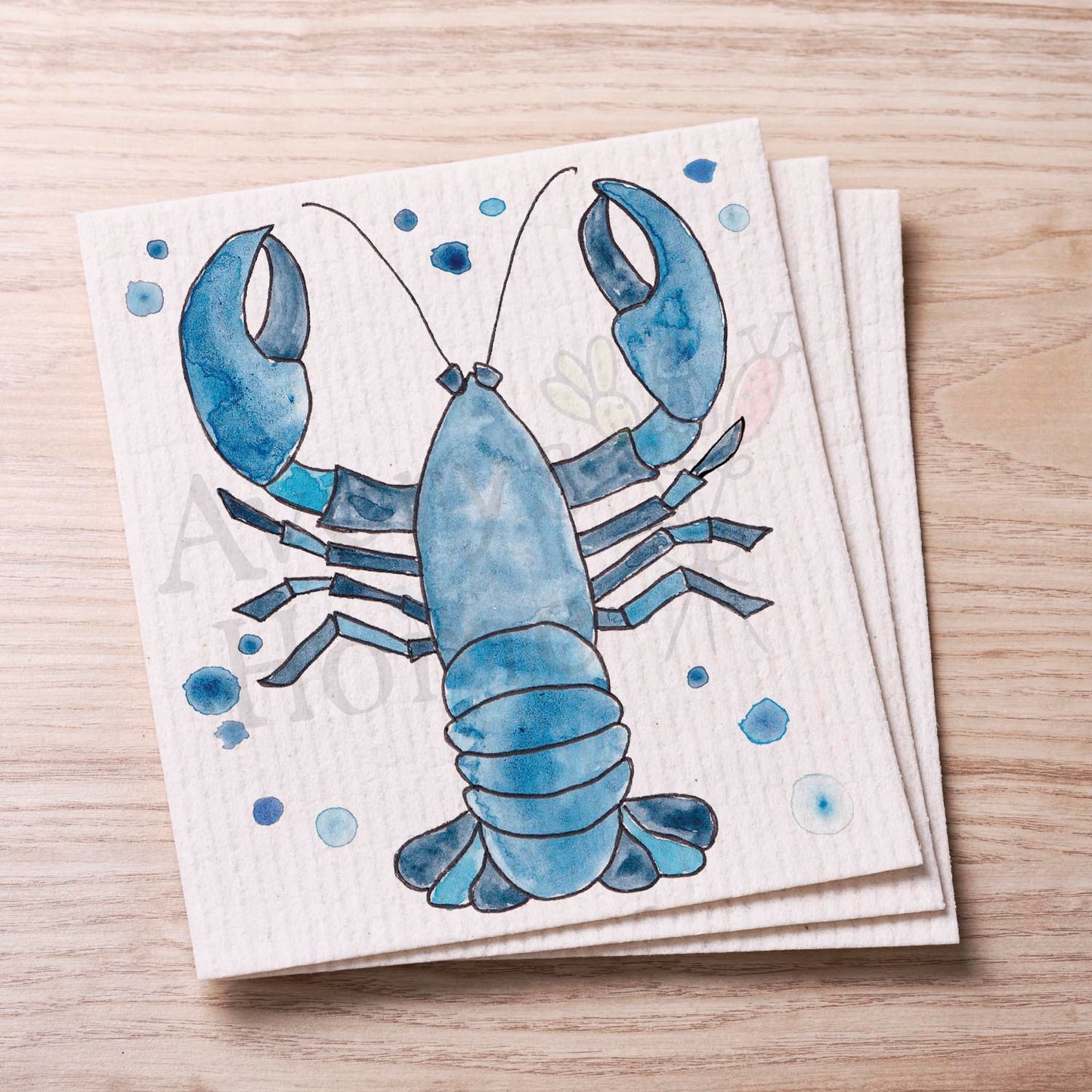 Navy Blue Lobster Swedish Cloth