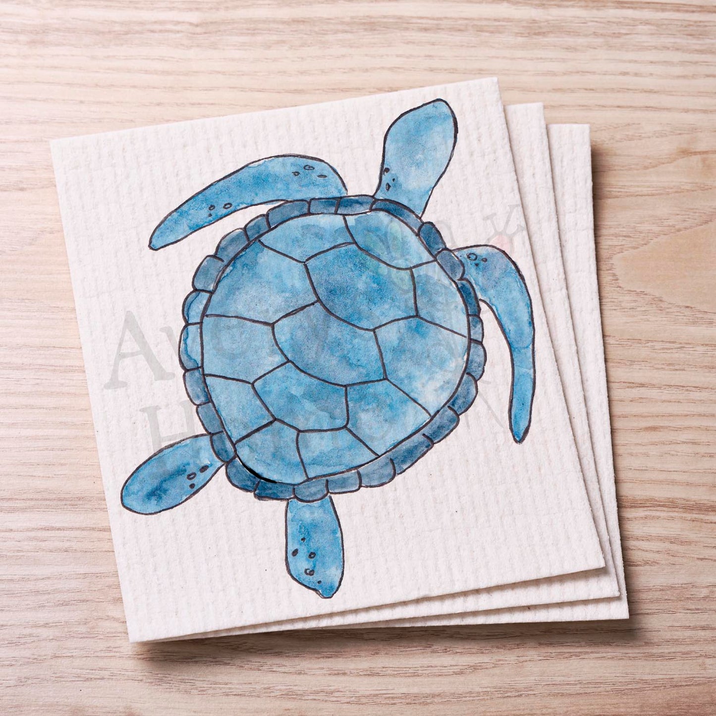 Navy Sea Turtle Swedish Cloth