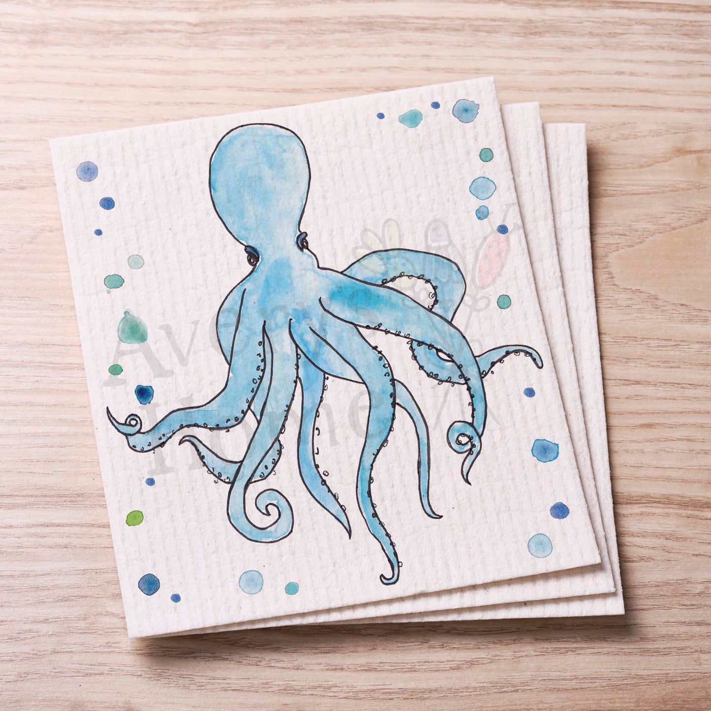 Blue Octopus Swedish Cloth