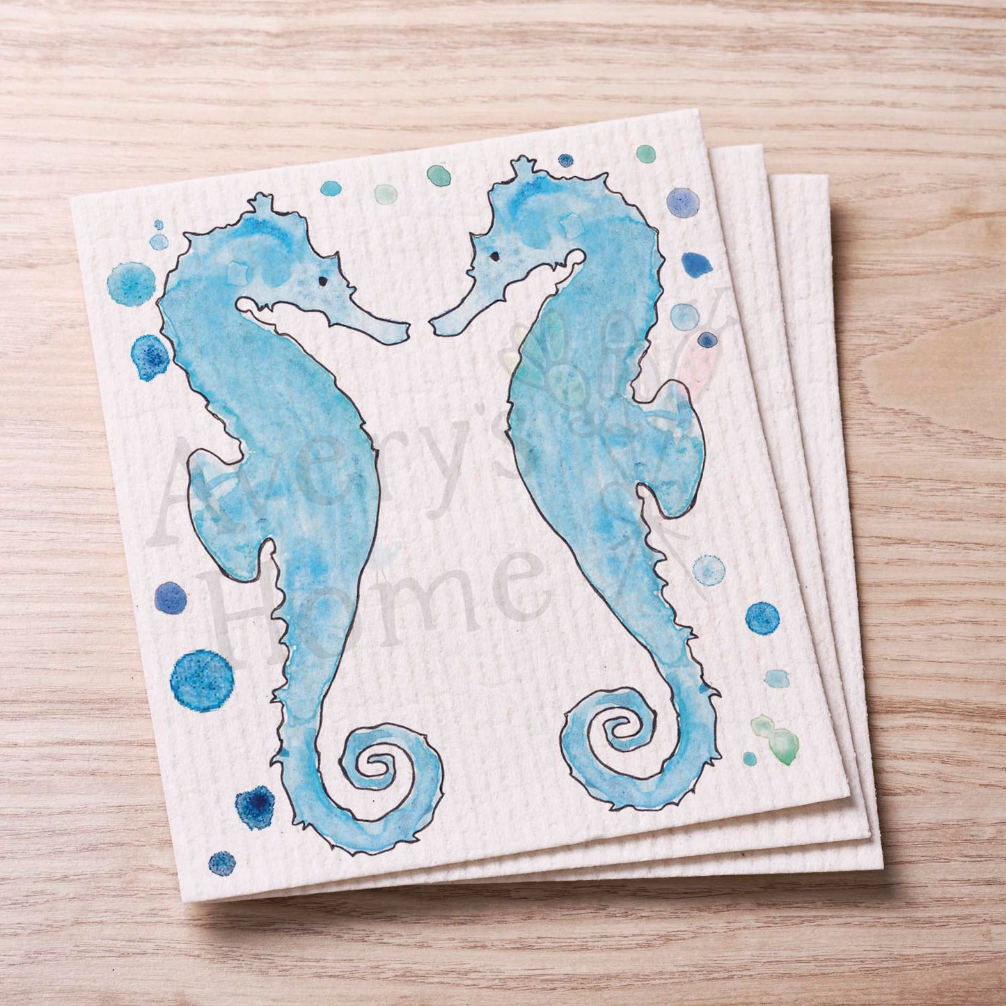 Blue Seahorse Swedish Cloth