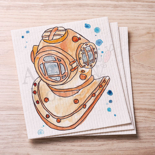 Vintage Scuba Diver Helmet Swedish Cloth