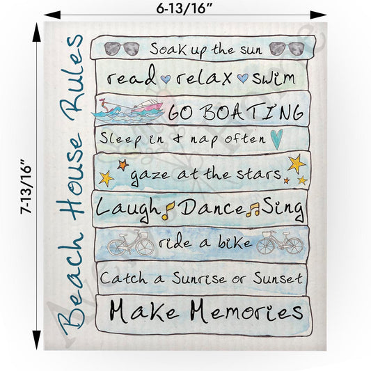 Beach House Rules Swedish Cloth