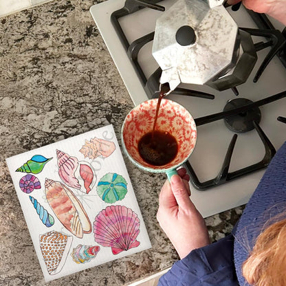 Sea Shell Beach Kitchen Décor Swedish Dishcloth