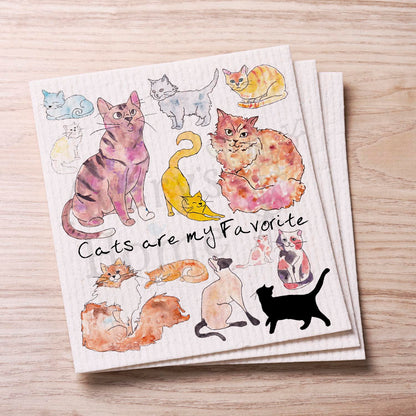 Adorable Cats Swedish Cloth