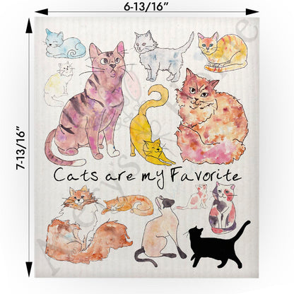 Adorable Cats Swedish Cloth