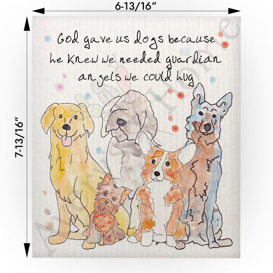 Dogs Are Guardian Angels Swedish Cloth