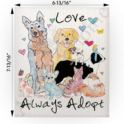 Always Adopt Dogs & Cats Swedish Cloth