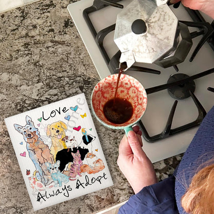 Always Adopt Dogs & Cats Swedish Cloth