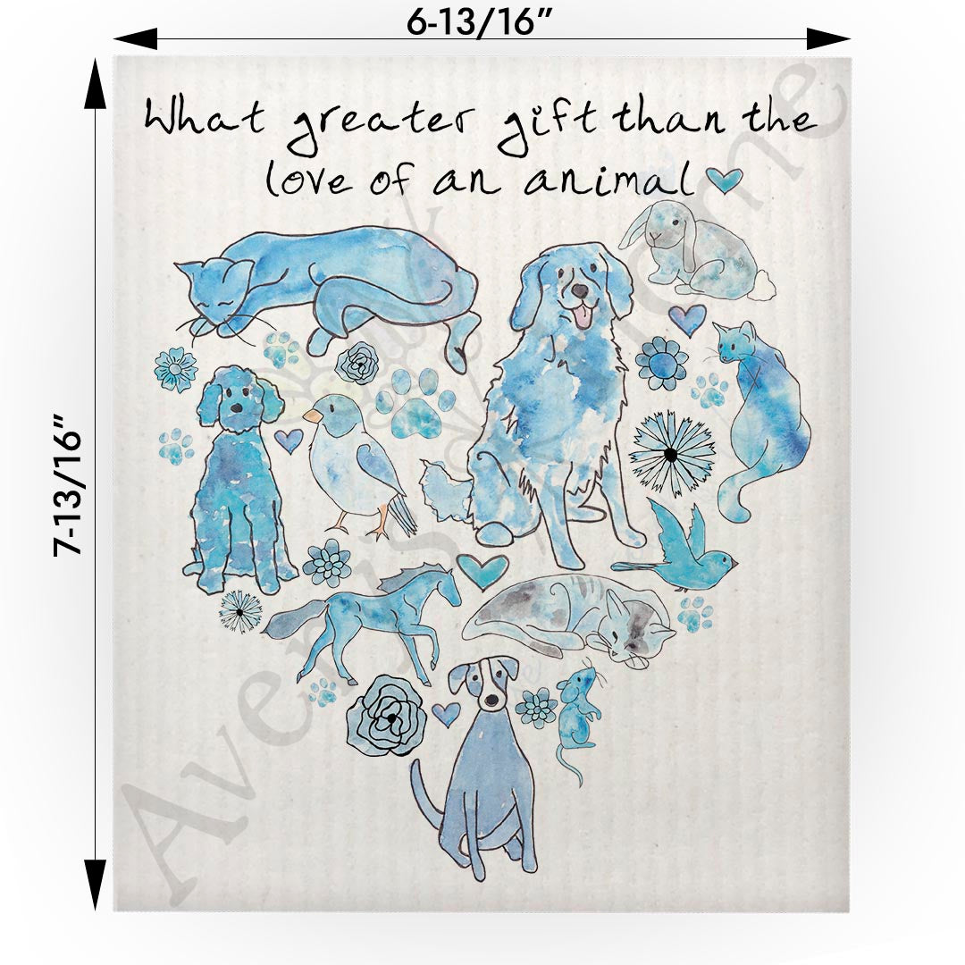 Animals Are a Gift of Love Swedish Cloth