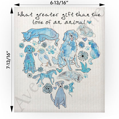 Animals Are a Gift of Love Swedish Cloth