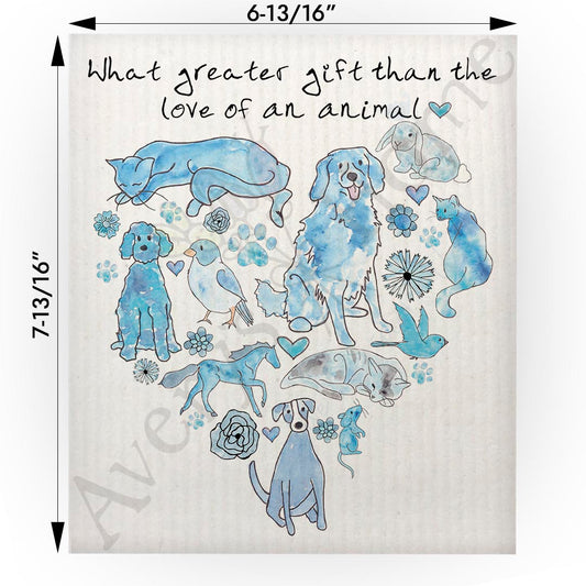 Animals Are a Gift of Love Swedish Cloth