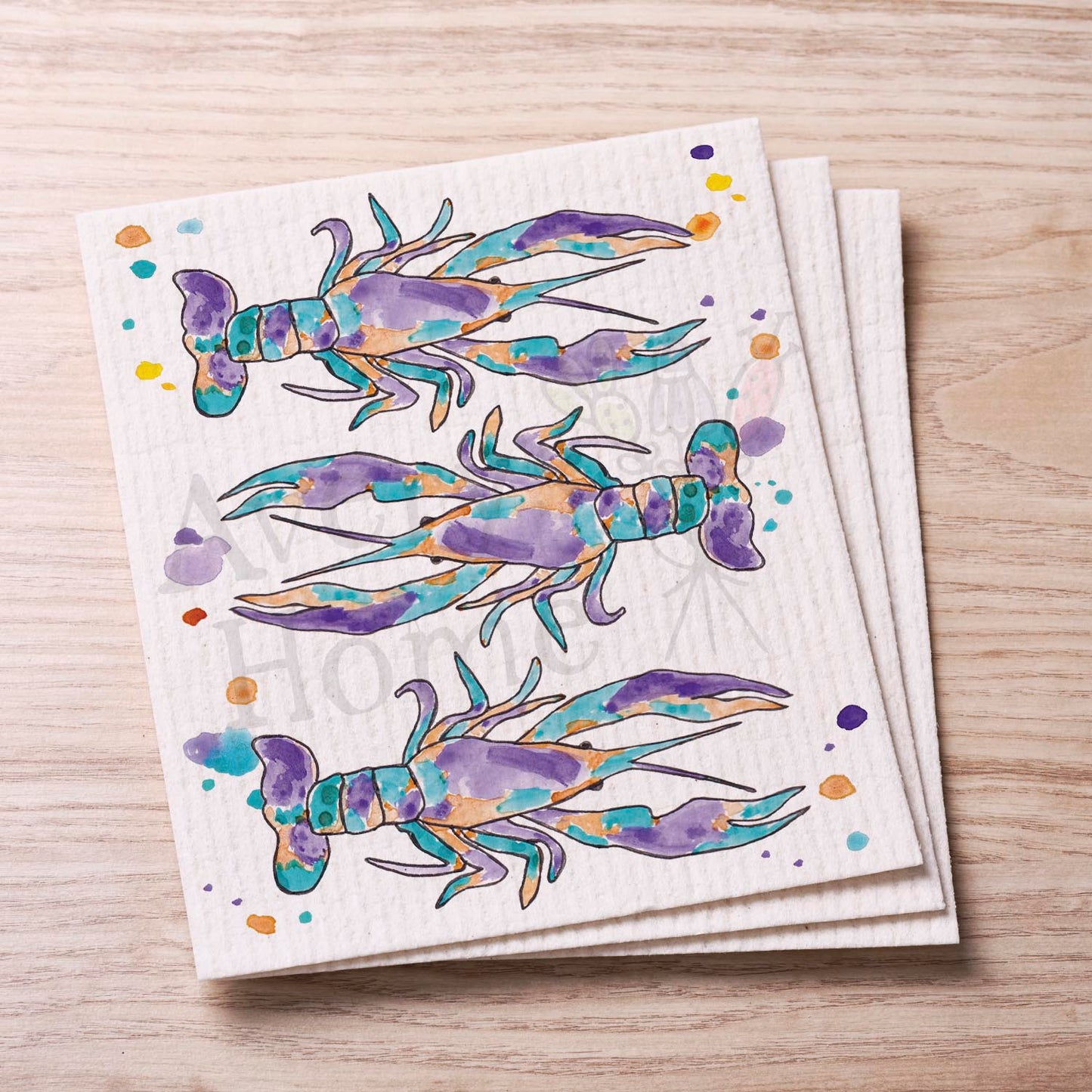 Mardi Gras Crawfish Swedish Cloth