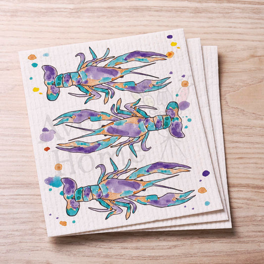 Mardi Gras Crawfish Swedish Cloth