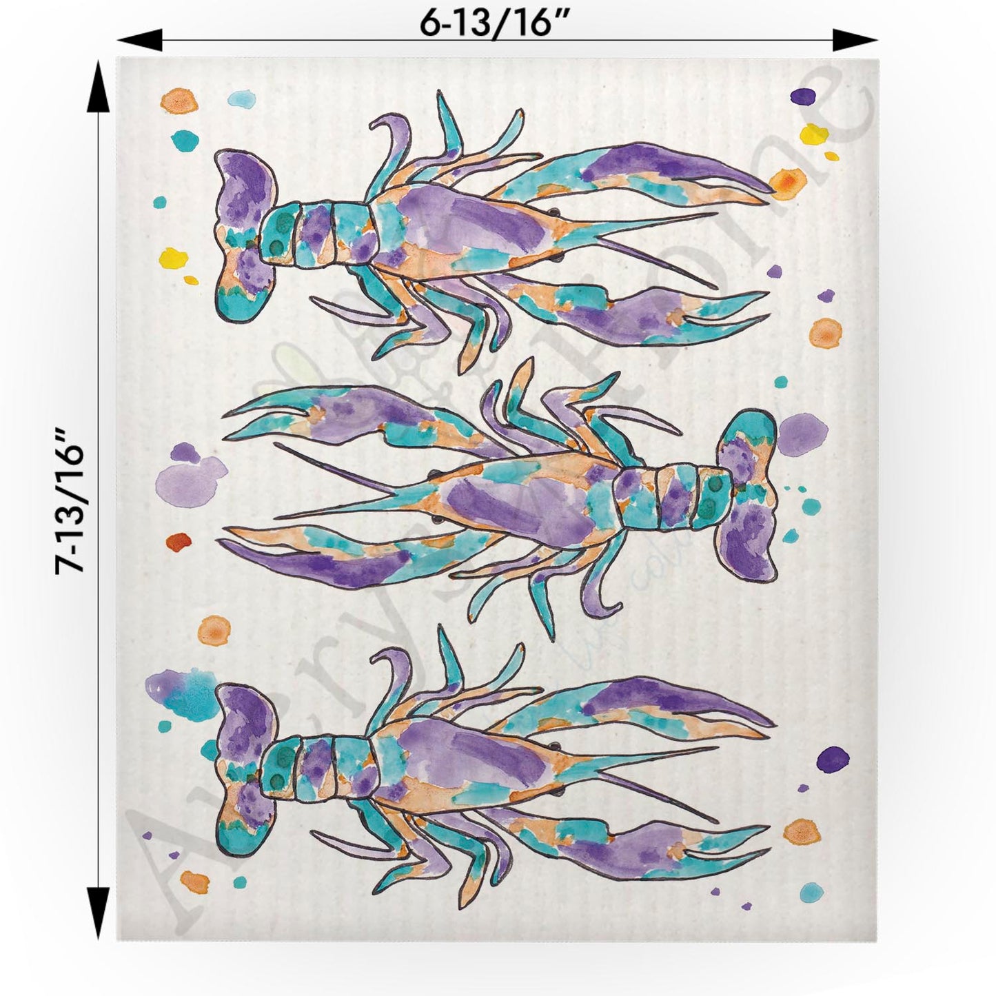 Mardi Gras Crawfish Swedish Cloth