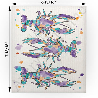 Mardi Gras Crawfish Swedish Cloth
