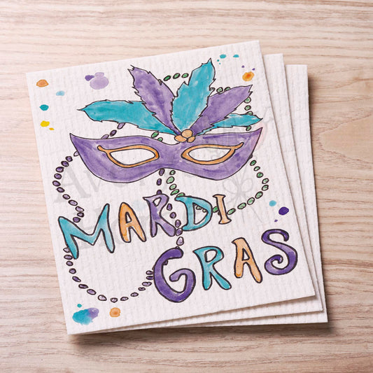 Mardi Gras Mask Swedish Cloth
