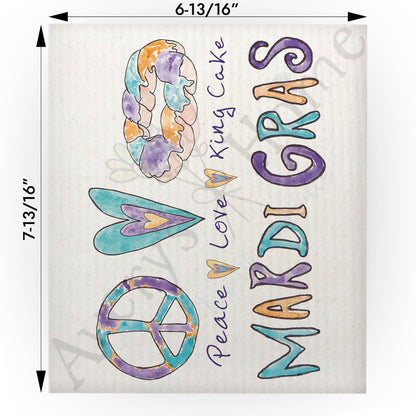 Peace, Love, King Cake Swedish Cloth