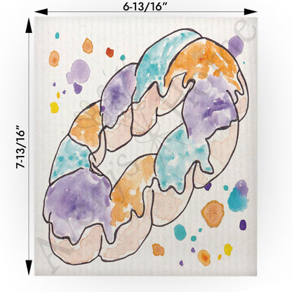 Mardi Gras King Cake Swedish Cloth