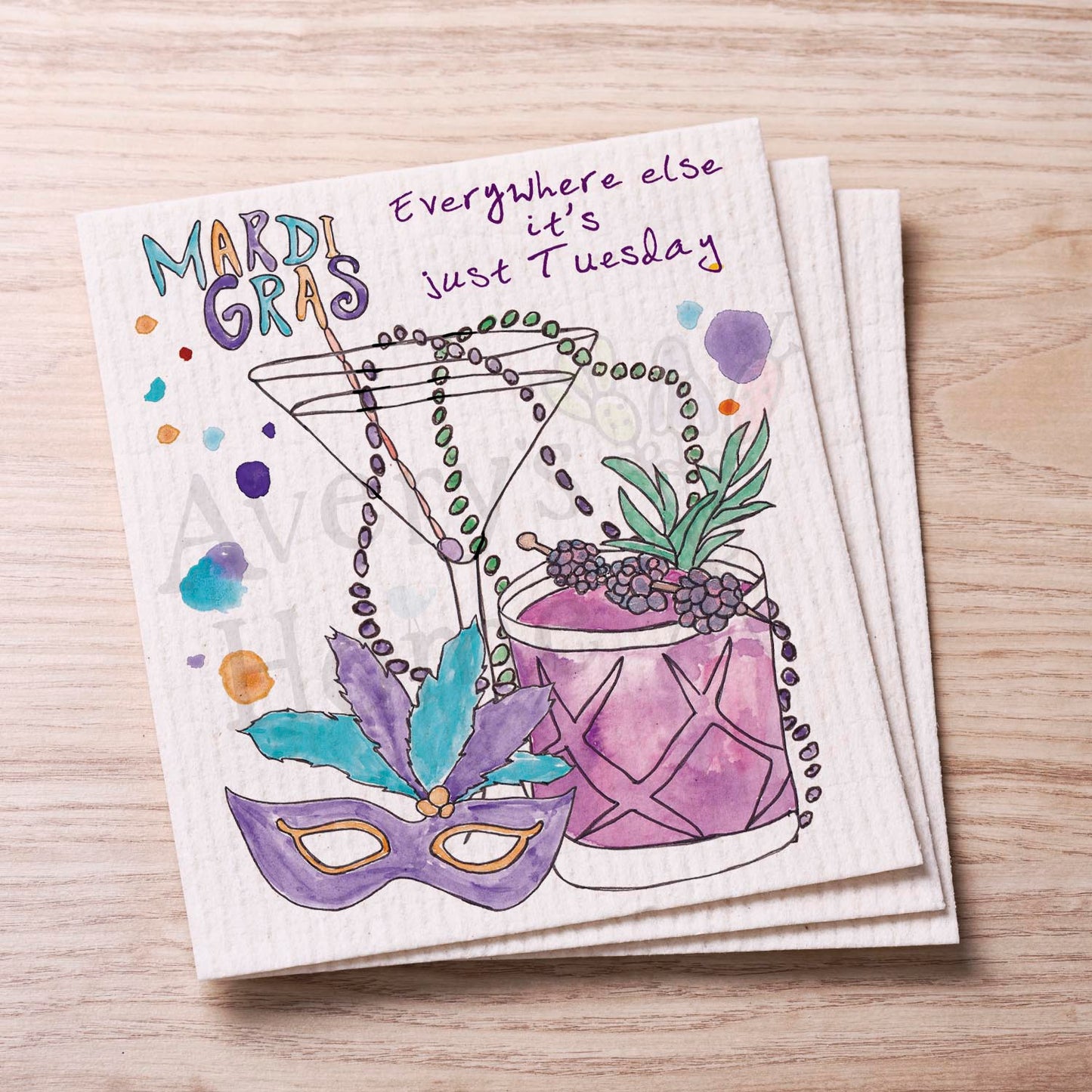 Mardi Gras Fat Tuesday Swedish Cloth