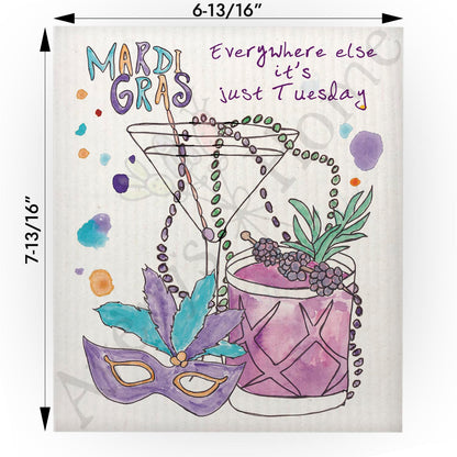 Mardi Gras Fat Tuesday Swedish Cloth