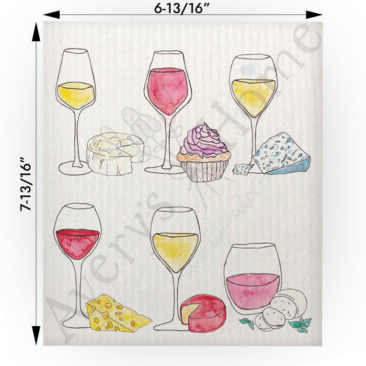 Wine & Cheese Pairing Swedish Cloth